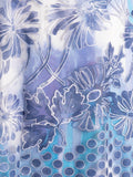 White/Blue 2-in-1 Flower Mesh & Print Dress