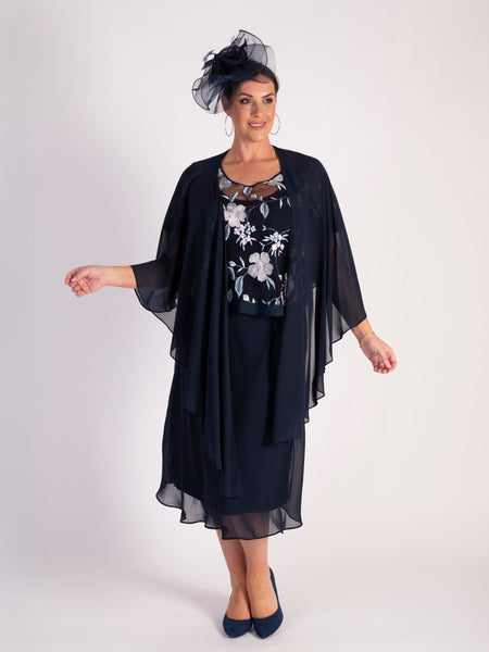 Dark Navy Chiffon Shawl