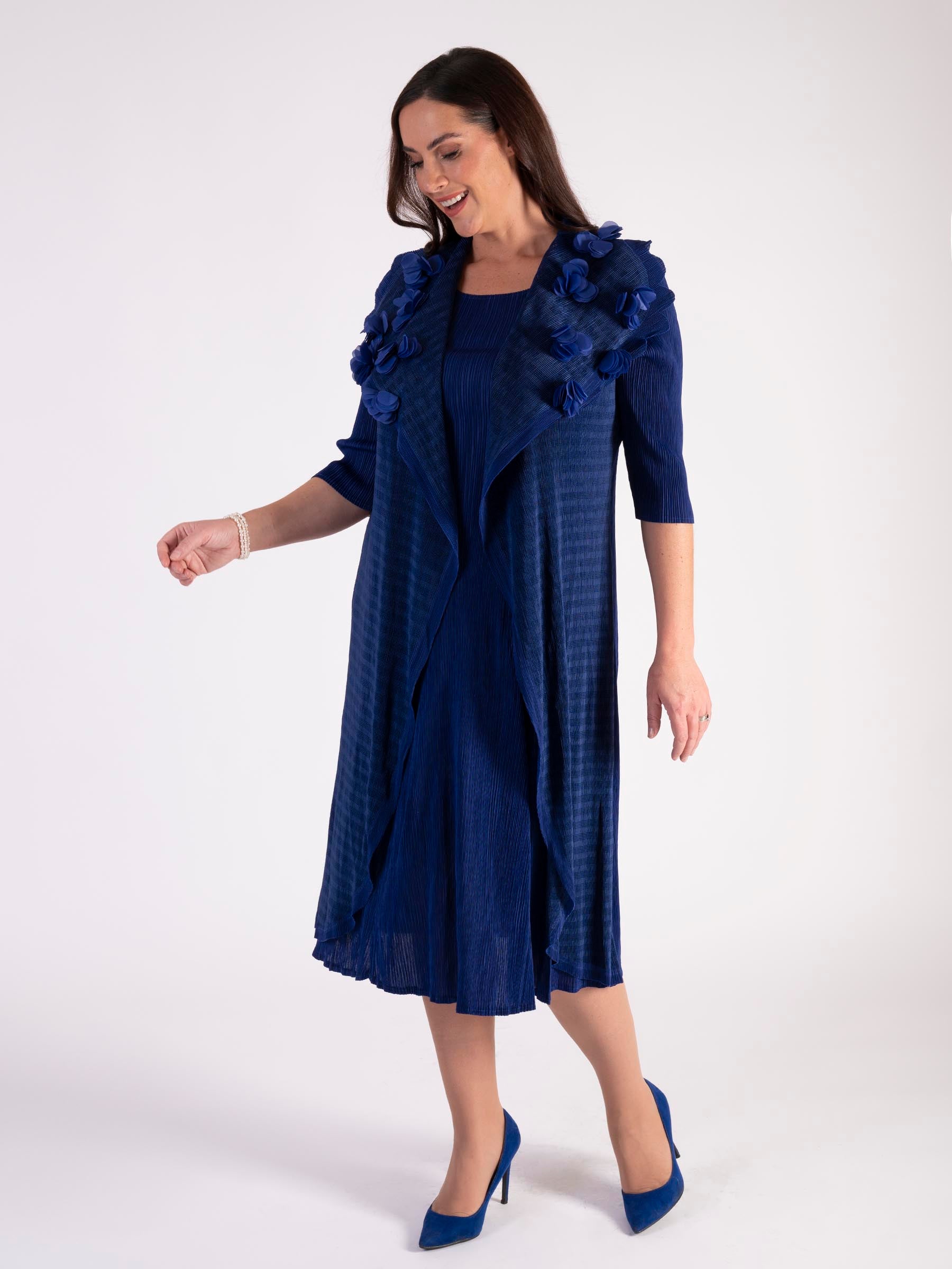 Pleated Off-the-Shoulder Sheath Floor-length Dress Royal Blue main image 1