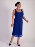 Cobalt Bias Cut Chiffon Dress