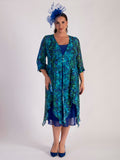 Cobalt Bias Cut Chiffon Dress