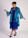 Cobalt Bias Cut Chiffon Dress