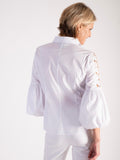 White Embroidered Puff Sleeves Shirt