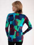 A Green/Multi Abstract Squares Jumper