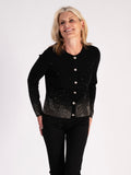 Black Diamanté Trimmed Knitted Jacket