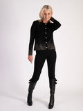 Black Diamanté Trimmed Knitted Jacket