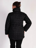 Black/Abstract Spot Print Zip Front Quilted Reversible Jacket - Black Friday Comes Early