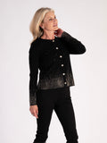 Black Diamanté Trimmed Knitted Jacket