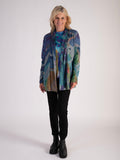 Sky/Lilac Abstract Print Marl Jersey Cardigan