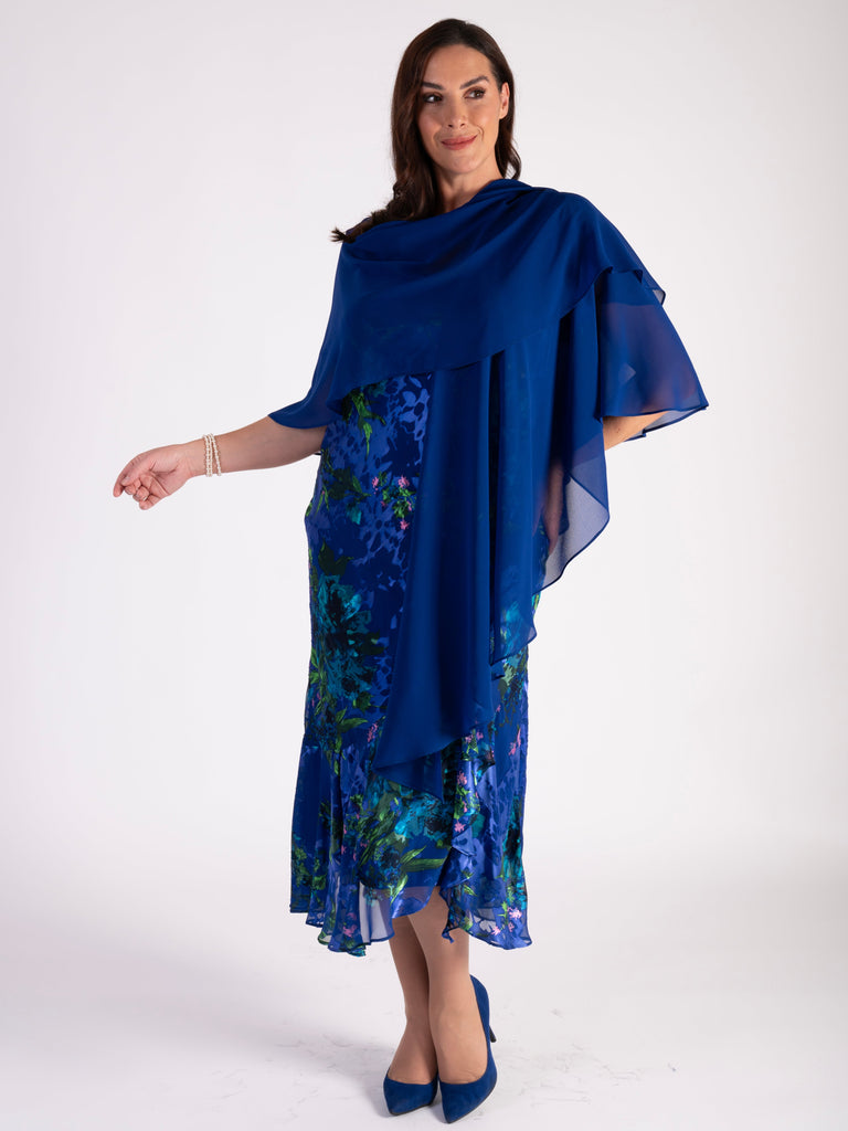 Cobalt Chiffon Shawl | Chesca Direct