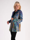 Sky/Lilac Abstract Print Marl Jersey Cardigan