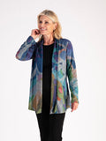 Sky/Lilac Abstract Print Marl Jersey Cardigan