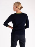 A Navy/White Diamond Pattern Jumper – Understated Elegance