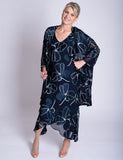 Navy/White Silk Floral Devoree Dress