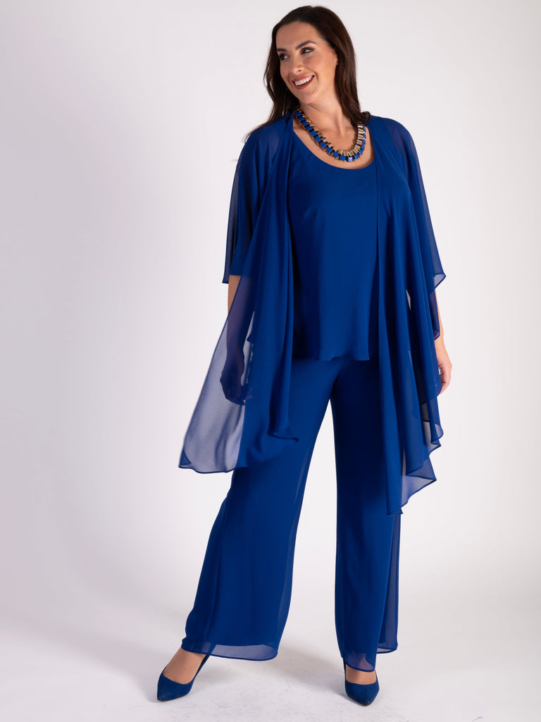 Cobalt Chiffon Trousers | Chesca Direct