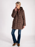 Walnut Bonfire Embroidered Quilted Coat