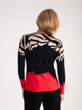 Black/Red Jumper with Animal Stripe Shoulder Detailing