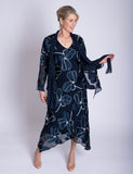 Navy/White Silk Floral Devoree Dress