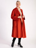 Luxury Pumpkin Cashmere Wool Mix Long Coat  - Promotion Until 31st October 2024