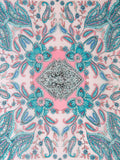 Pink/Multi Silky Textured Paisley Print Scarf