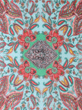 Jade/Multi Silky Textured Paisley Print Scarf