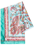 Jade/Multi Silky Textured Paisley Print Scarf