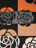 Orange/Black Oversized Floral Scarf