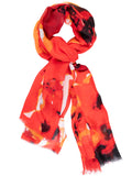 Red Sunset Inspired Print Lightweight Scarf