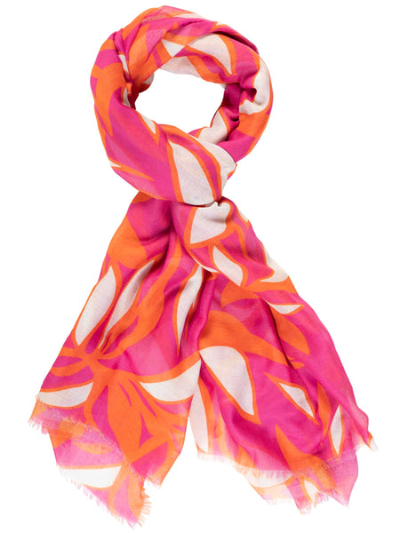 Fuchsia/Orange Tropical Print Scarf