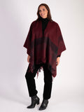 Dark Red Striped Colour Block Border Wrap