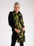 Lime/Black Leopard Print Heavyweight Scarf