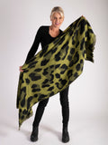 Lime/Black Leopard Print Heavyweight Scarf