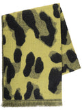 Lime/Black Leopard Print Heavyweight Scarf