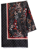 Black/Multi Forest Flowers Scarf