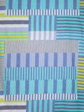 Blue/Lime Colourblock Eclectic Stripes Print Scarf