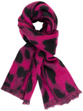 Fuchsia/Black Leopard Print Heavyweight Scarf
