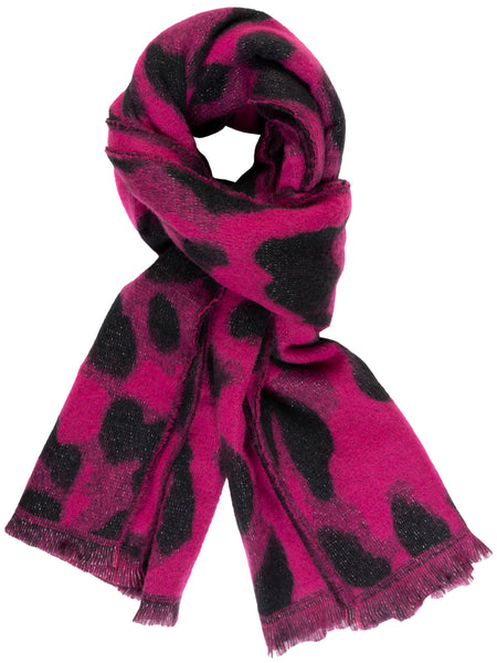 Fuchsia/Black Leopard Print Heavyweight Scarf