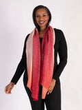 Ruby/Pink Ombre Scarf with Gold Foil Highlights