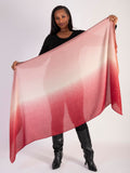 Ruby/Pink Ombre Scarf with Gold Foil Highlights