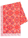 Red Floral Mosaic Print Lightweight Scarf