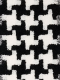 Black & White Monochrome Pattern Winter Scarf with fringing