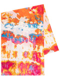 Pink/Orange Watercolour Tie Dye Print Cotton Scarf