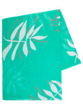 Jade Palm Leaf Print Cotton Scarf