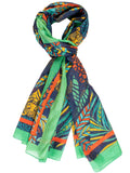 Navy/Multi Jungle Print Cotton Scarf