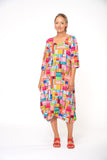 Pink/Multi Holiday Patchwork Bubble Premium Jersey Dress