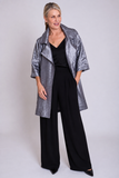 Silver Crinkle Lightweight Jacket with Elbow Length Sleeves