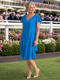 Azure Chiffon Multi Tiered Dress With Diamante Detail