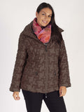 Walnut Bonfire Embroidered Quilted Coat