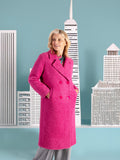 Raspberry Soft Textured Wool Mix Coat