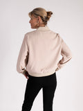 Champagne Bomber Jacket with Diamanté Zip Detail